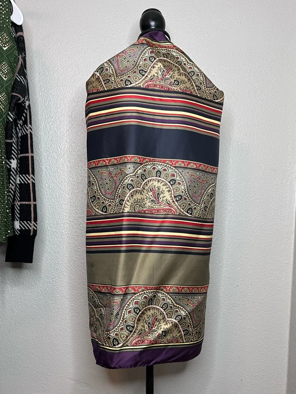 Vintage Talbots 100% Silk Paisley Boho Equestrian Old Money Square Scarf